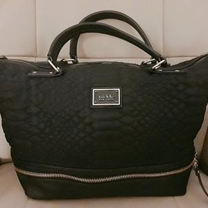 Nicole Miller lightweight black and leopard tote